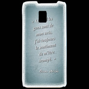 Coque LG P990 Avis gens Turquoise Citation Oscar Wilde
