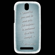 Coque HTC One SV Avis gens Turquoise Citation Oscar Wilde