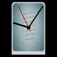 Pendule de bureau Avis gens Turquoise Citation Oscar Wilde