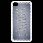 Coque iPhone 4 / iPhone 4S Bons heureux Bleu Citation Oscar Wilde