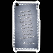 Coque iPhone 3G / 3GS Bons heureux Bleu Citation Oscar Wilde