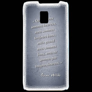 Coque LG P990 Bons heureux Bleu Citation Oscar Wilde