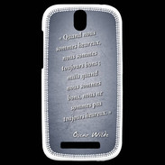 Coque HTC One SV Bons heureux Bleu Citation Oscar Wilde