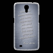 Coque Samsung Galaxy Mega Bons heureux Bleu Citation Oscar Wilde