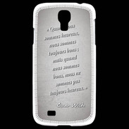 Coque Samsung Galaxy S4 Bons heureux Gris Citation Oscar Wilde