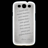 Coque Samsung Galaxy S3 Bons heureux Gris Citation Oscar Wilde