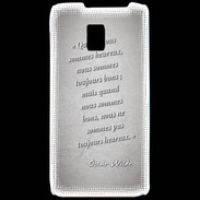 Coque LG P990 Bons heureux Gris Citation Oscar Wilde