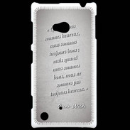 Coque Nokia Lumia 720 Bons heureux Gris Citation Oscar Wilde