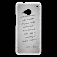 Coque HTC One Bons heureux Gris Citation Oscar Wilde