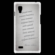 Coque LG Optimus L9 Bons heureux Gris Citation Oscar Wilde