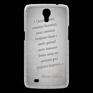 Coque Samsung Galaxy Mega Bons heureux Gris Citation Oscar Wilde