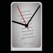 Pendule de bureau Bons heureux Gris Citation Oscar Wilde