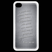 Coque iPhone 4 / iPhone 4S Bons heureux Noir Citation Oscar Wilde