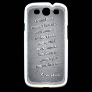 Coque Samsung Galaxy S3 Bons heureux Noir Citation Oscar Wilde