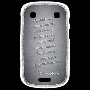Coque Blackberry Bold 9900 Bons heureux Noir Citation Oscar Wilde