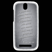 Coque HTC One SV Bons heureux Noir Citation Oscar Wilde