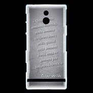 Coque Sony Xperia P Bons heureux Noir Citation Oscar Wilde