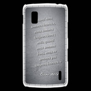 Coque LG Nexus 4 Bons heureux Noir Citation Oscar Wilde