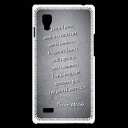 Coque LG Optimus L9 Bons heureux Noir Citation Oscar Wilde