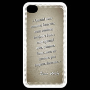 Coque iPhone 4 / iPhone 4S Bons heureux Sepia Citation Oscar Wilde