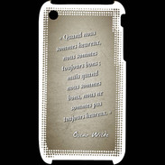 Coque iPhone 3G / 3GS Bons heureux Sepia Citation Oscar Wilde