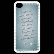 Coque iPhone 4 / iPhone 4S Bons heureux Turquoise Citation Oscar Wilde