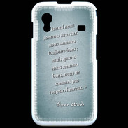 Coque Samsung ACE S5830 Bons heureux Turquoise Citation Oscar Wilde