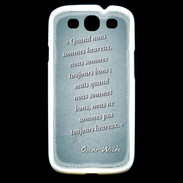 Coque Samsung Galaxy S3 Bons heureux Turquoise Citation Oscar Wilde