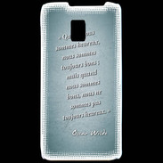 Coque LG P990 Bons heureux Turquoise Citation Oscar Wilde
