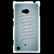 Coque Nokia Lumia 720 Bons heureux Turquoise Citation Oscar Wilde