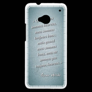 Coque HTC One Bons heureux Turquoise Citation Oscar Wilde