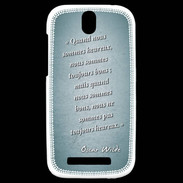 Coque HTC One SV Bons heureux Turquoise Citation Oscar Wilde