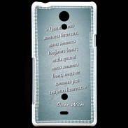 Coque Sony Xperia T Bons heureux Turquoise Citation Oscar Wilde