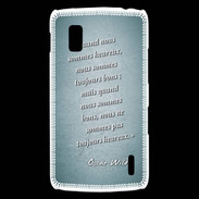 Coque LG Nexus 4 Bons heureux Turquoise Citation Oscar Wilde