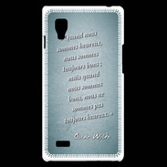 Coque LG Optimus L9 Bons heureux Turquoise Citation Oscar Wilde