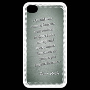 Coque iPhone 4 / iPhone 4S Bons heureux Vert Citation Oscar Wilde