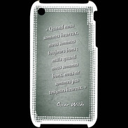 Coque iPhone 3G / 3GS Bons heureux Vert Citation Oscar Wilde