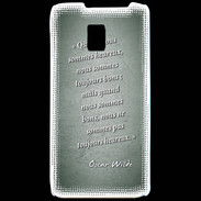 Coque LG P990 Bons heureux Vert Citation Oscar Wilde