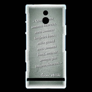 Coque Sony Xperia P Bons heureux Vert Citation Oscar Wilde