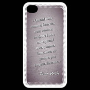 Coque iPhone 4 / iPhone 4S Bons heureux Violet Citation Oscar Wilde