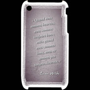 Coque iPhone 3G / 3GS Bons heureux Violet Citation Oscar Wilde