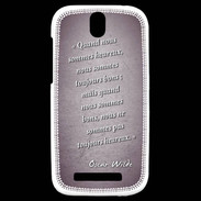 Coque HTC One SV Bons heureux Violet Citation Oscar Wilde