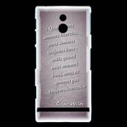 Coque Sony Xperia P Bons heureux Violet Citation Oscar Wilde