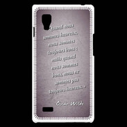 Coque LG Optimus L9 Bons heureux Violet Citation Oscar Wilde