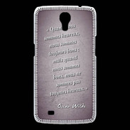 Coque Samsung Galaxy Mega Bons heureux Violet Citation Oscar Wilde