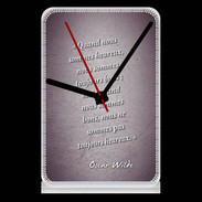 Pendule de bureau Bons heureux Violet Citation Oscar Wilde