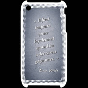 Coque iPhone 3G / 3GS Cartes gagnantes Bleu Citation Oscar Wilde