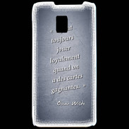 Coque LG P990 Cartes gagnantes Bleu Citation Oscar Wilde