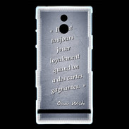 Coque Sony Xperia P Cartes gagnantes Bleu Citation Oscar Wilde