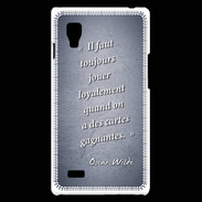 Coque LG Optimus L9 Cartes gagnantes Bleu Citation Oscar Wilde